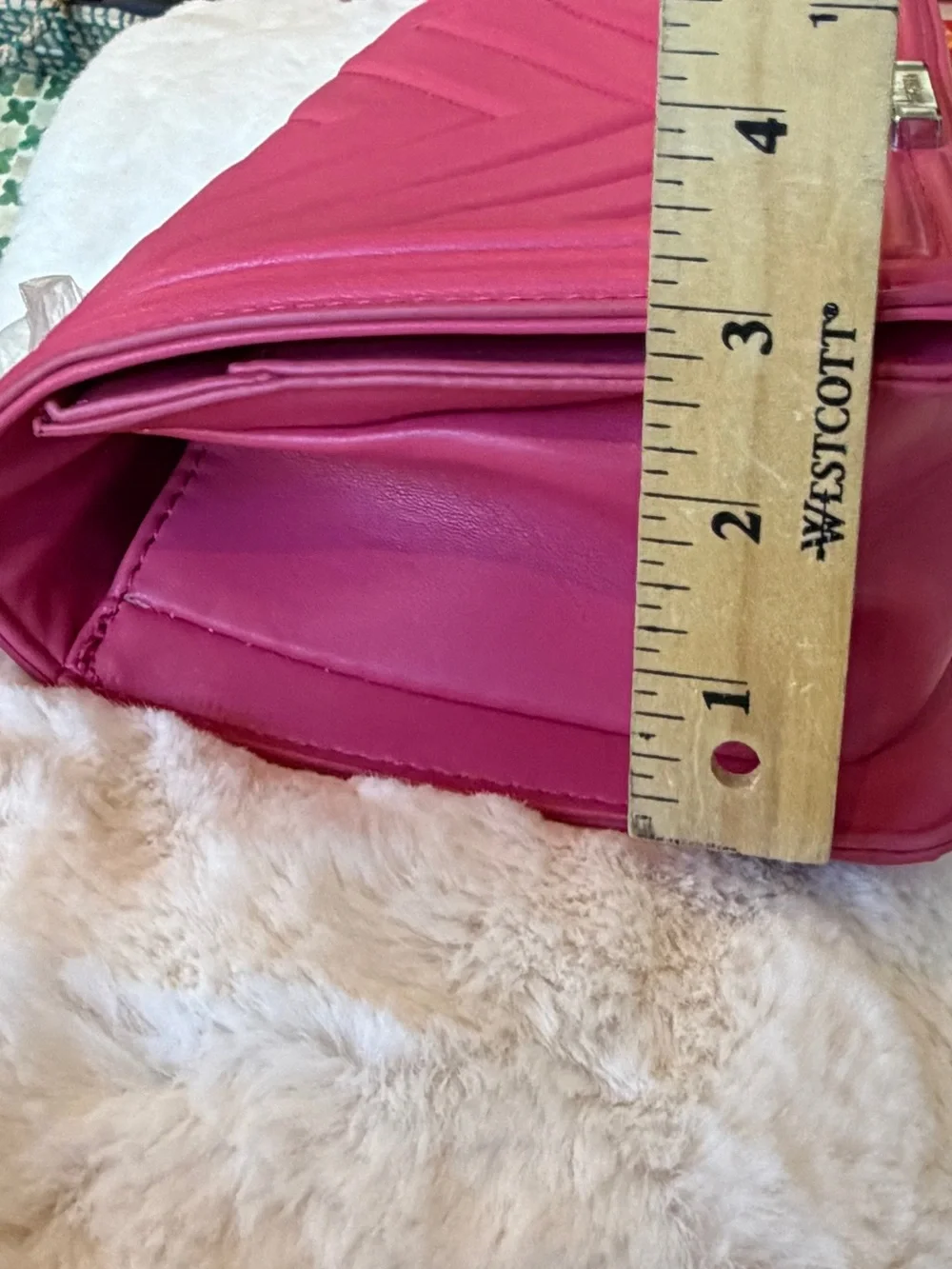 Badgley Mischka Vegan Quilting Cross Body Bag Hot Pink